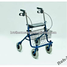 Powder coated heavy-duty steel frame rollator